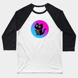 Black Cat Logo Baseball T-Shirt